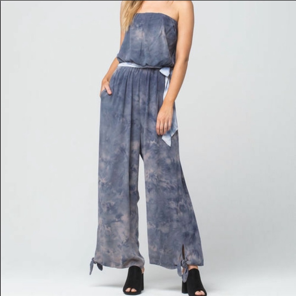 Free People Grey Tie-Dye Romper